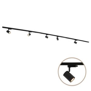 3M 1 fas skensystem svart + 5 Elena spotlights