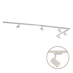 3M 1 fas skensystem vit med L-koppling + 5 Elena spotlights