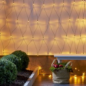 Elnät 3x1,5 meter, varmvit LED-belysning, inomhus och utomhus