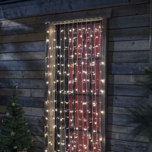Julgardinbelysning, 2,25 x 1,5 meter, varm vit, IP44, inkl. 12 Funktionskontroller