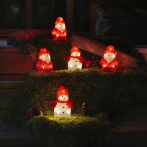 3 LED-tomtar och 2 LED-snögubbar, för inomhus och utomhus