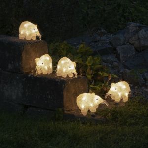 5 LED-elefanter, för inomhus och utomhus