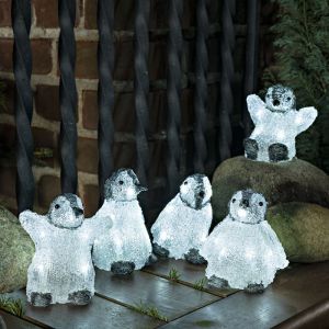 5 LED-pingviner, för inomhus och utomhus