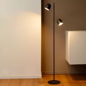 Svart golvlampa modern, Skanska, 5W, 2700K LED, med beröringsdimmer