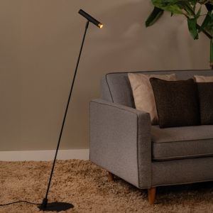 Svart golvlampa modern, Alec, med brytare