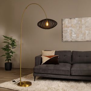 Svart golvlampa modern, Corina, med brytare