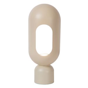 Taupe bordslampa modern, Barris, med brytare