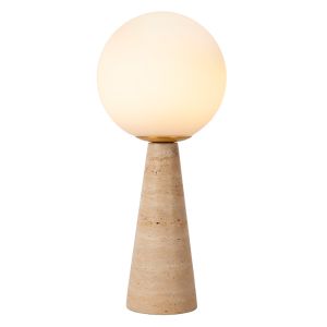 Taupe bordslampa modern, Evin, med brytare
