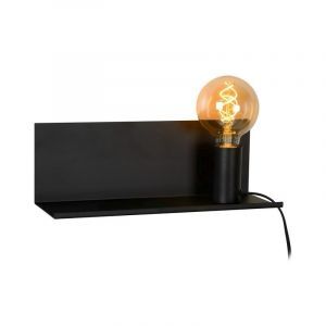 Svart vägglampa modern, Sebo, med brytare