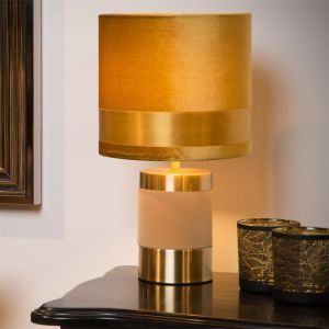 Gul bordslampa retro, Extravaganza Frizzle, med brytare
