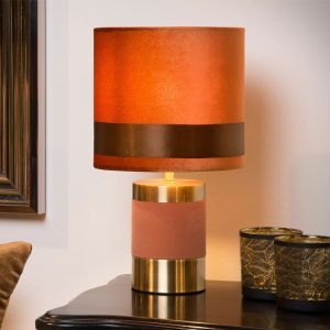 Brun bordslampa retro, Extravaganza Frizzle, med brytare