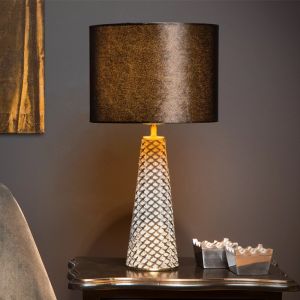 Grå bordslampa retro, Extravaganza Velvet, med brytare
