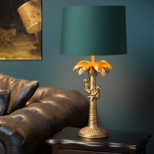 Guld bordslampa retro, Extravaganza Coconut, med brytare