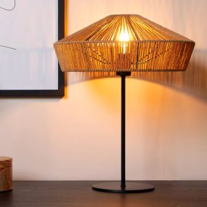 Rotting bordslampa trä, Yunkai, med brytare