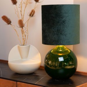 Grön bordslampa retro, Esterad, med brytare