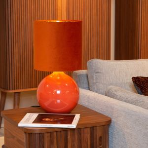 Orange bordslampa retro, Esterad, med brytare