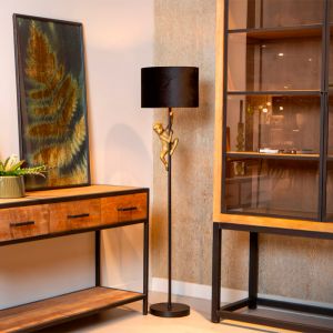 Guld golvlampa retro, Extravaganza Chimp, med brytare