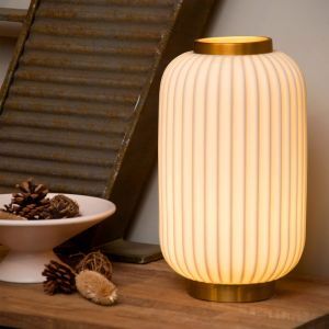 Vit bordslampa retro, Gosse, med brytare