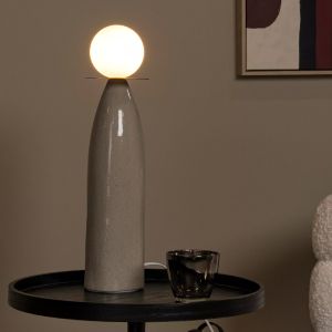 Keramik bordslampa grå, Figaro, med brytare