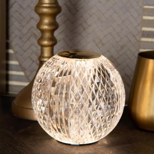 Transparent bordslampa modern, Cintra, 1,5W, 2700K LED, 3 stegs dimmer