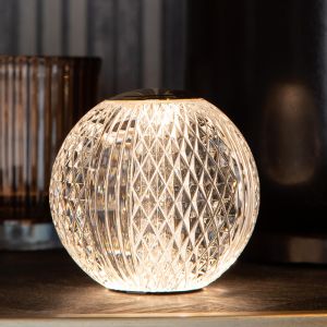 Transparent bordslampa modern, Cintra, 2W, 3000K LED, 3 stegs dimmer