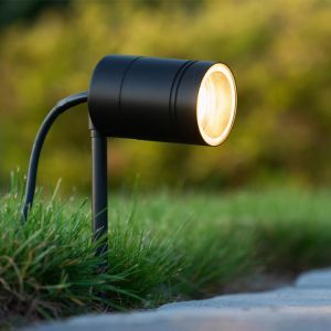 Svart trädgårdsspotlight modern, Arne, IP44