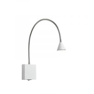 Vit vägglampa modern, Buddy, 3W, 4000K LED, med brytare