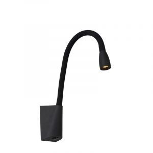 Svart vägglampa modern, Galen, 3W, 3000K LED, med brytare