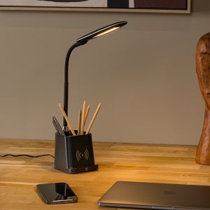 Svart skrivbordslampa modern, Penny, 4,7W, 3000K LED, med brytare