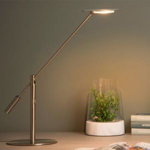 Krom skrivbordslampa modern, Anselmo, 9W, 3000K LED, med beröringsdimmer