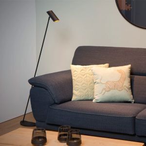 Antracit golvlampa modern, Hester, med brytare