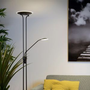 Svart läslampa golv modern, Champion, 20W, 3000K LED