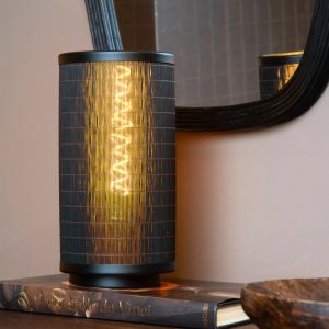 Bambu bordslampa svart, Tagalog, med brytare