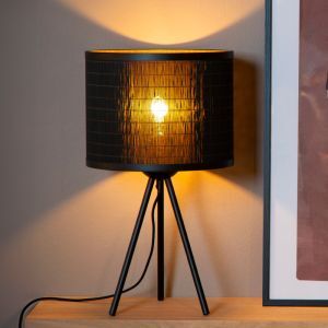 Bambu bordslampa svart, Tagalog, med brytare