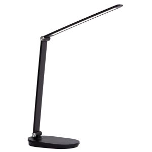 Svart skrivbordslampa modern, Aldwin, 8W, varm till kall vit justerbar LED, med beröringsdimmer
