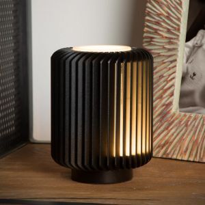 Svart bordslampa modern, Turbin, 5W, 3000K LED, med brytare
