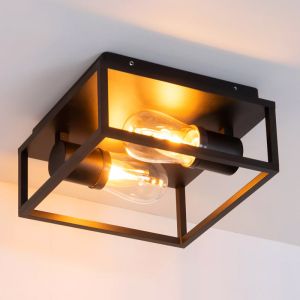 Svart plafond modern, Carlyn, IP54