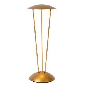 Mässing uppladdningsbar utomhusbordslampa modern, Renee, 2,2W, 2700K LED, IP54, med beröringsdimmer