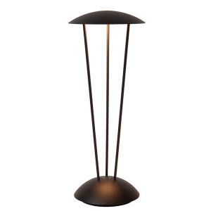 Svart uppladdningsbar utomhusbordslampa modern, Renee, 2,2W, 2700K LED, IP54, med beröringsdimmer