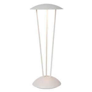 Vit uppladdningsbar utomhusbordslampa modern, Renee, 2,2W, 2700K LED, IP54, med beröringsdimmer