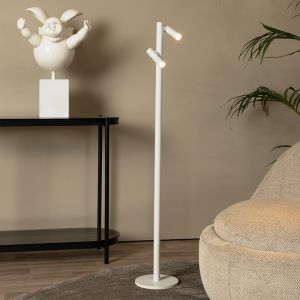 Vit uppladdningsbar golvlampa modern, Antrim, 2,2W, 2700K LED, IP54, med beröringsdimmer