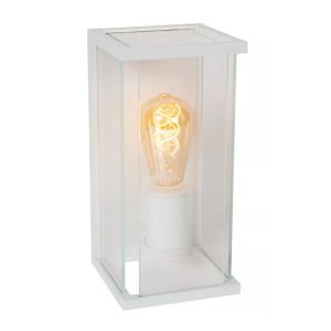 Vit utomhus vägglampa med rörelsesensor modern, Claire, IP54