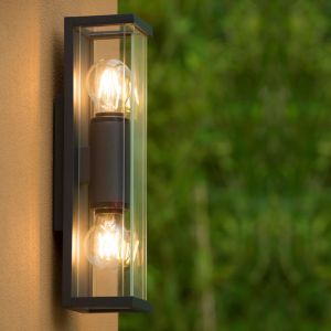 Antracit utelampa modern, Claire, IP54
