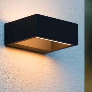 Antracit utelampa modern, Goa, 6W, 3000K LED, IP54