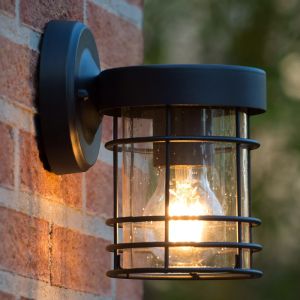 Svart vägglampa modern, Keppel, IP23