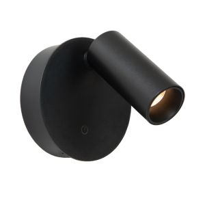 Svart uppladdningsbar vägglampa modern, Toni, 2W, 2700-4000K, med beröringsdimmer