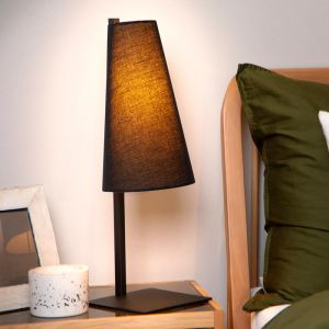 Svart bordslampa tyg, Gregory, med brytare