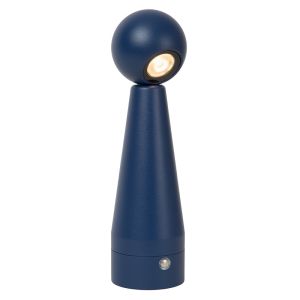 Blå uppladdningsbar bordslampa modern, Ipsos, 3W, dim to warm LED, med beröringsdimmer