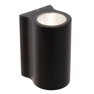 Svart utelampa modern, Akra, 6W, 3000K LED, IP54