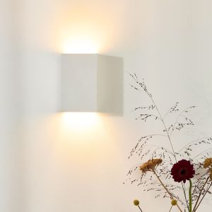 Gips vägglampa vit, Gipsy